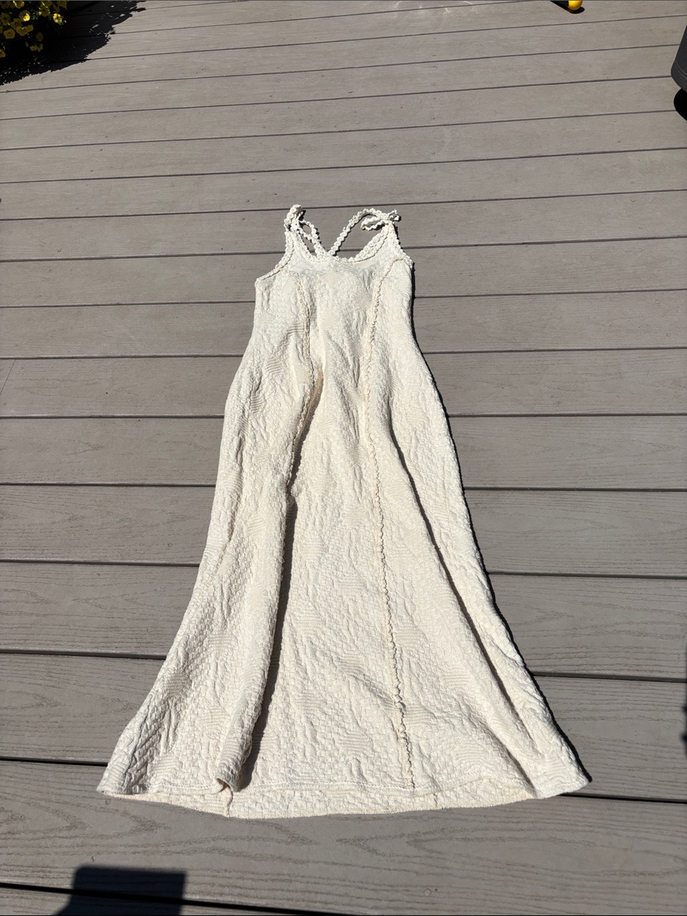 Detailed Cream Midi Dress